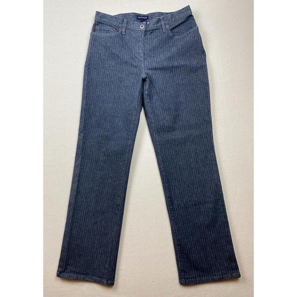 Ann Taylor Denim - Ann Taylor Women's Jeans Pants Size 6 Stretch Striped 30X29.5 Mid-Rise Straight